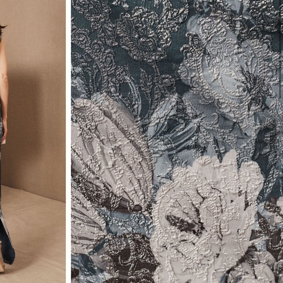 NWT Adrianna Papell Lilliana Floral Brocade Gown Size 8 Twilight Multi - Picture 6 of 8